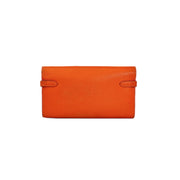 Hermes Orange Epsom Long Kelly Wallet